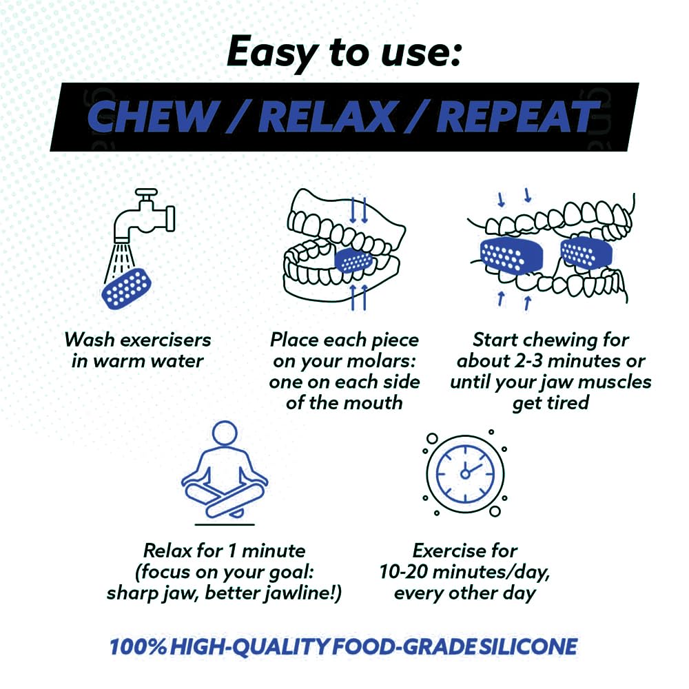 6 шт. Тренажер для челюсти для мужчин и женщин, силиконовые таблетки, тренажер для челюсти, не содержащий BPA, тренажер для линии челюсти и формирователь линии челюсти