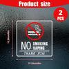 2 шт./5 шт. Наклейка Знак Не курить Предупреждение о курении электронных сигарет Прозрачная этикетка Для помещений и улицы Кофейня Библиотека