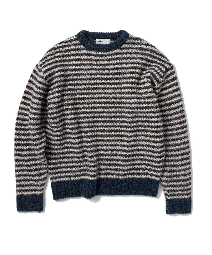 SUPERSUB Striped Oversized Crop Knit - Navy