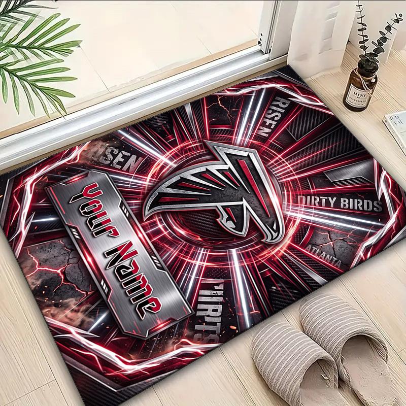 Custom Name Rug Atlanta-Falcons Rise Up Area Rug Suitable for Indoor And Outdoor,Carpets for Homes, Offices,Living Rooms,Home Decor,Christmas Gift