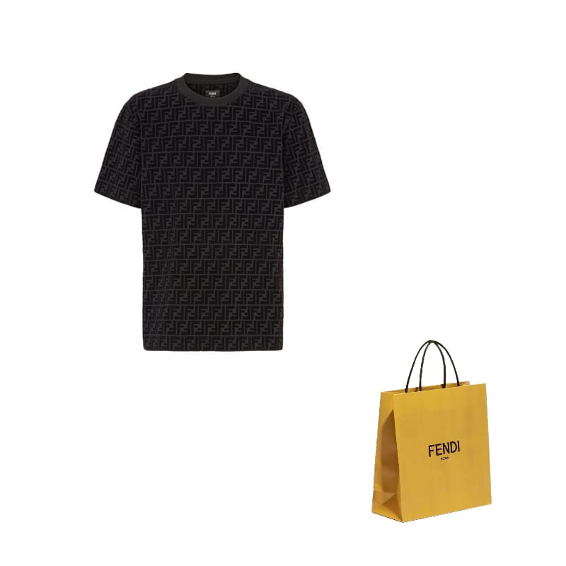 FENDI T Shirt Men's Black Brown FY0936A7D5F0ABB