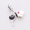 S925 Silver Key And House Pendant Beaded Bracelet Necklace DIY Craft Accessories Home Theme Charm Jewelry Set