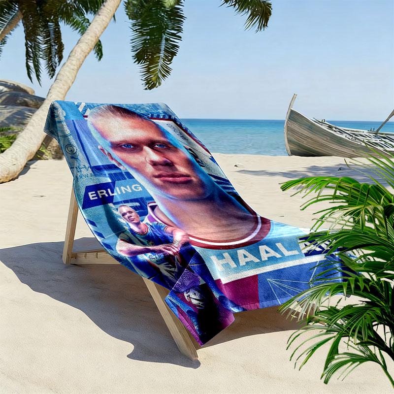 Haaland Legend Print Beach Towel, Large Soft Quick Dry Towel for Beach Camping Swimming