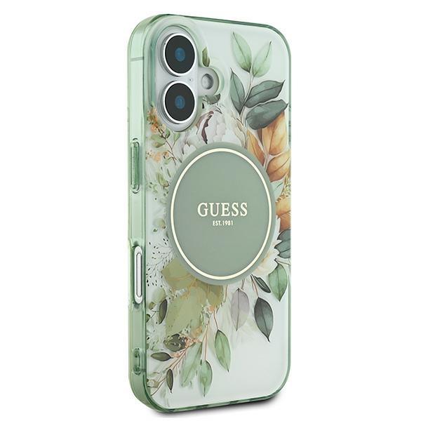 Guess Guhmp16Mhfwbdcen Iphone 16 Plus6.7 Zielony/Green Hardcase Iml Flower & Tonal Circle Magsafe