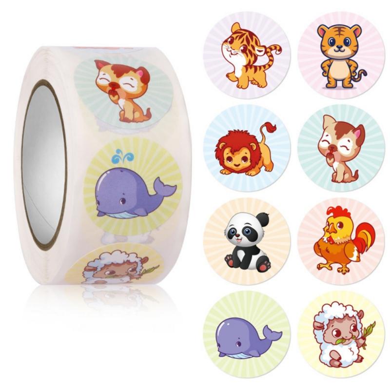 500 наклеек с милыми мультяшными животными, детские поощрительные наклейки
