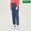 Benetton Back BandIng PrInt Straight Denim Pants Badpa7411 In