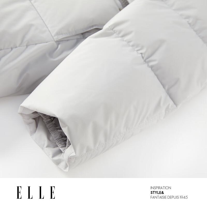 ELLE Женская объемная пуховая куртка-пуховик с капюшоном, 90% утиный пух