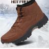 Зимние мужские теплые зимние ботинки нескользящие водонепроницаемые туфли высокие плюшевые туфли для отдыха на открытом воздухе большие размеры 39-47
