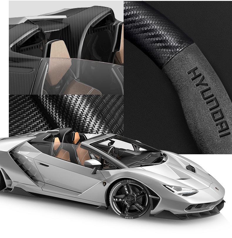 Hyundai Sonata 8-го-10-го поколений, ультратонкая накладка на руль из замши и углеродного волокна