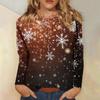 Long Sleeve Shirts For Women Cute Print Graphic Tees Blouses Casual Plus Size Basic Tops Pullover Christmas