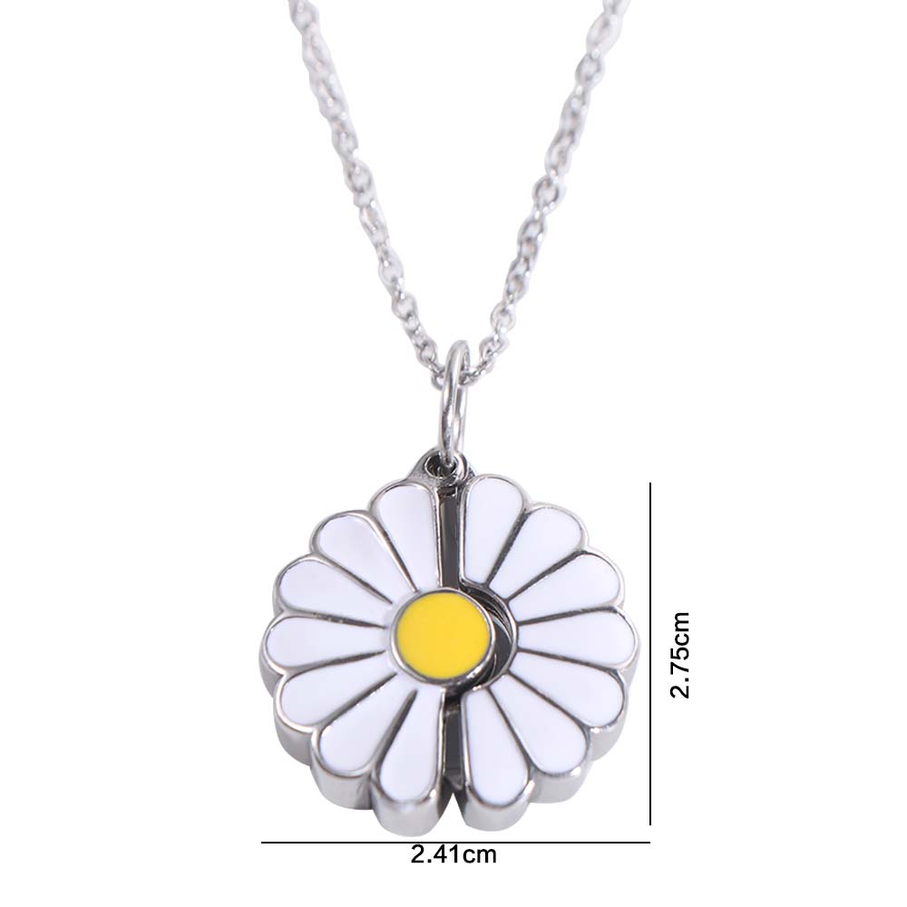 Handmade Glaze Oil Chrysanthemum Pendant Layered Chain Daisy Necklace Jewelry Accessories