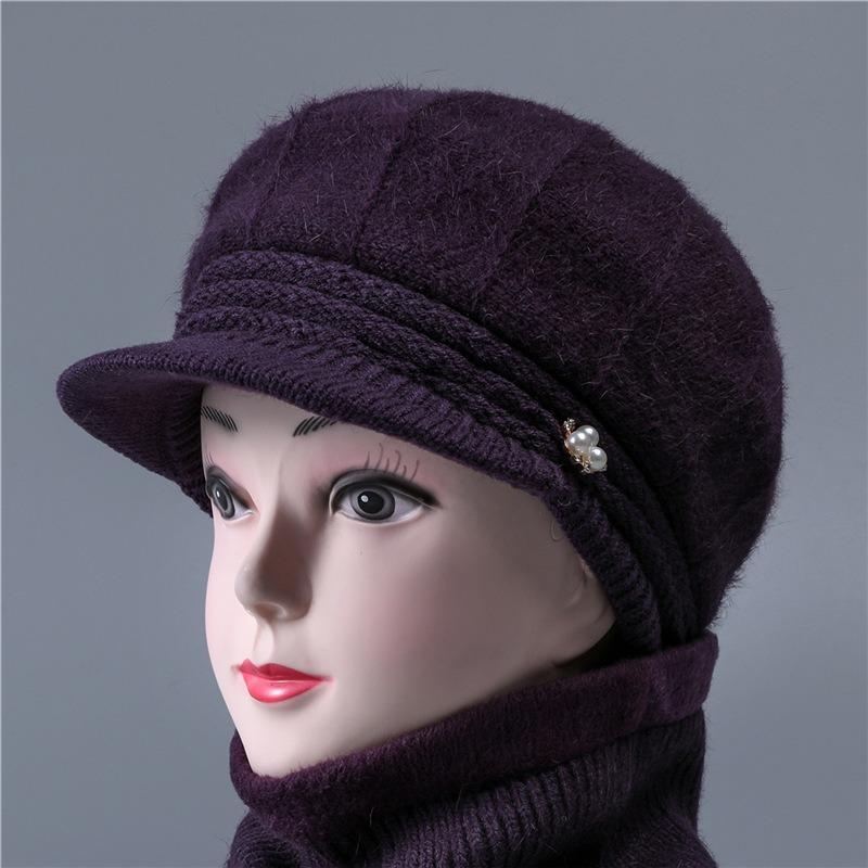 Winter hat female rabbit wool hat fleece thermal hat knitted hat