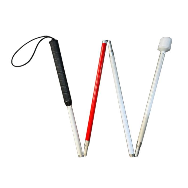 Adjustable Folding Aluminum Cane Visually Impaired Adults Lightweight Mobility Aid Walking Stick