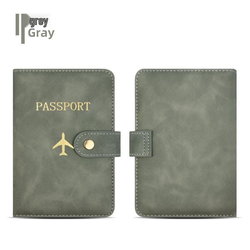 Leather Passport Protection Set with Edge-Bound PU Holder and Document Storage Bag