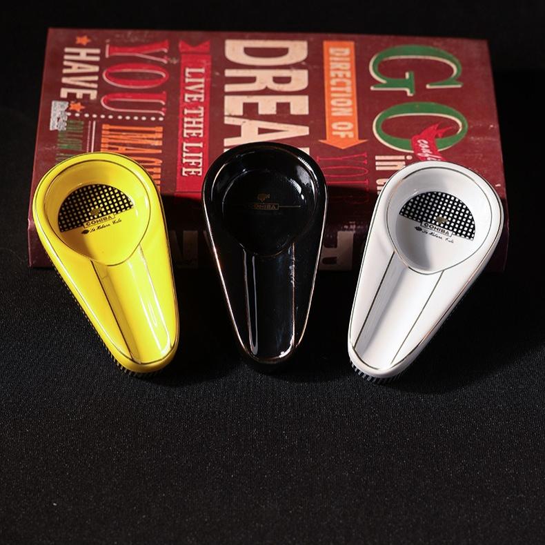 1PC European style ceramic cigar ashtray high-end creative personality portable home office ashtray accessories cigar rack single ashtray