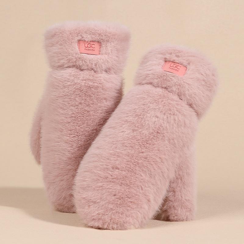 Зимние Новые Утепленные Плюшевые Теплые Перчатки Модные Простые Однотонные Термо Перчатки для Холодной Погоды