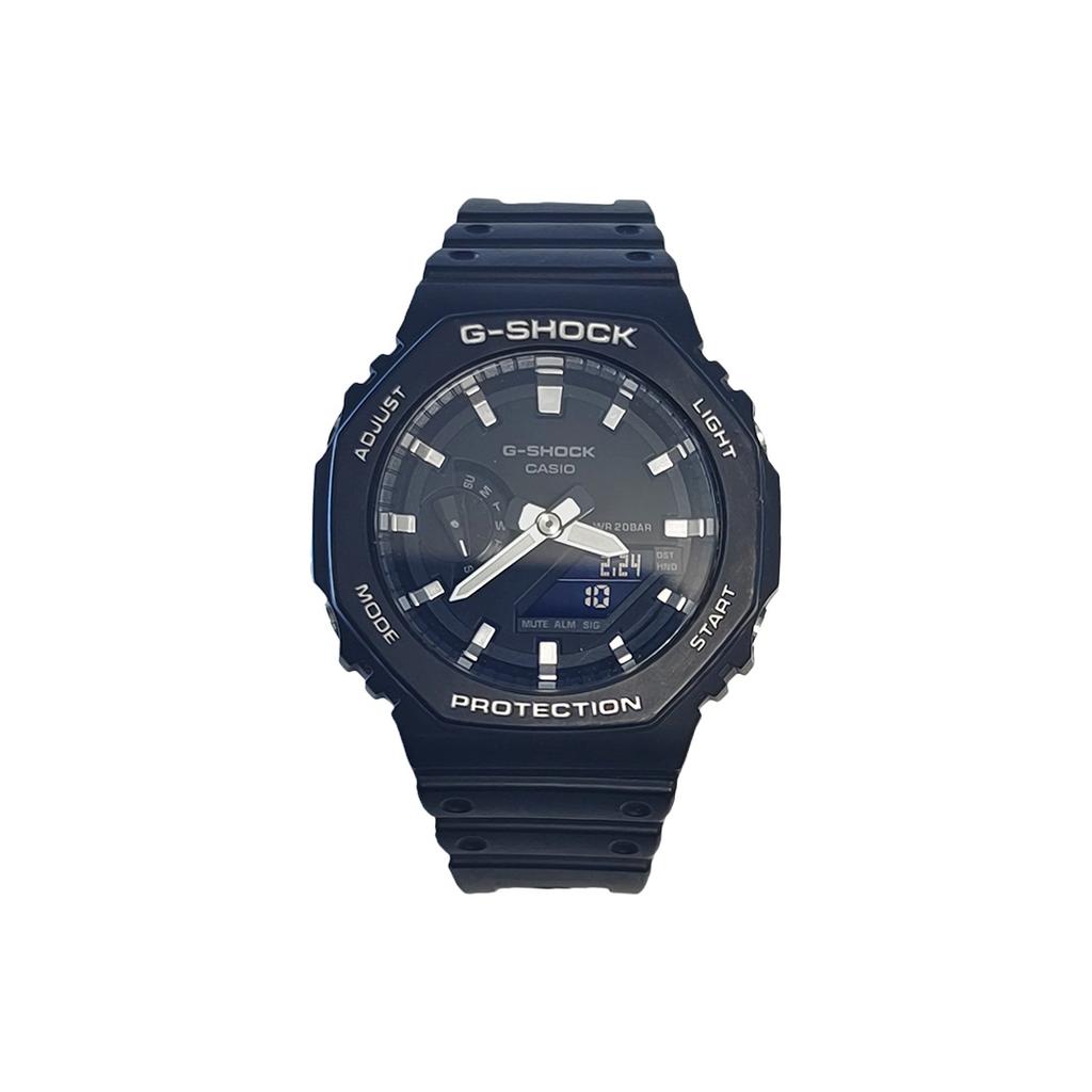 Casio Мужские часы с ЖК-дисплеем и аналоговым двойным дисплеем Серия Black GA-2100-1A1(Watch3--)