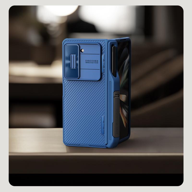 NILLKIN For Samsung Galaxy Z Fold 5 Case With Pen Slot Phone Holder Frosted Shield Fold 180°Folding Cover For Samsung Z Fold5 5G