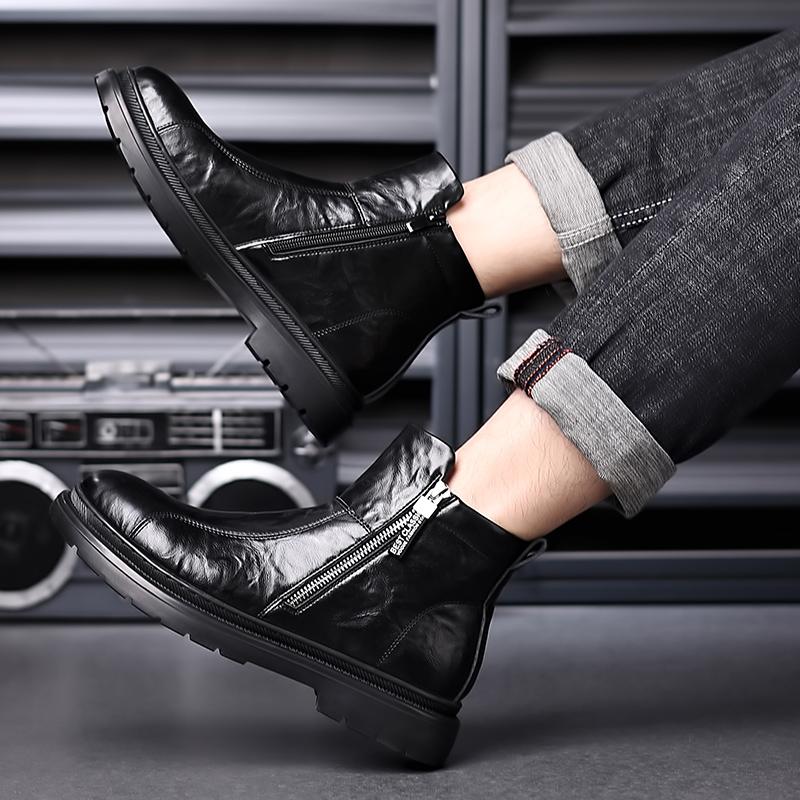 Men's New Classic Retro Style Black Chelsea Boots Business Negotiation Social Office Formal Ankle Boots Comfort Soft Sole Boots