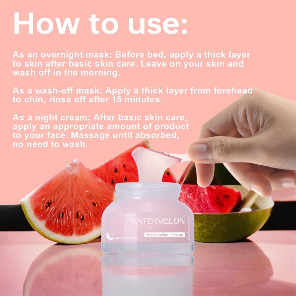 Ночная маска 50 мл Ночной уход за кожей Гладкий ночной крем с экстрактом арбуза для увлажнения
