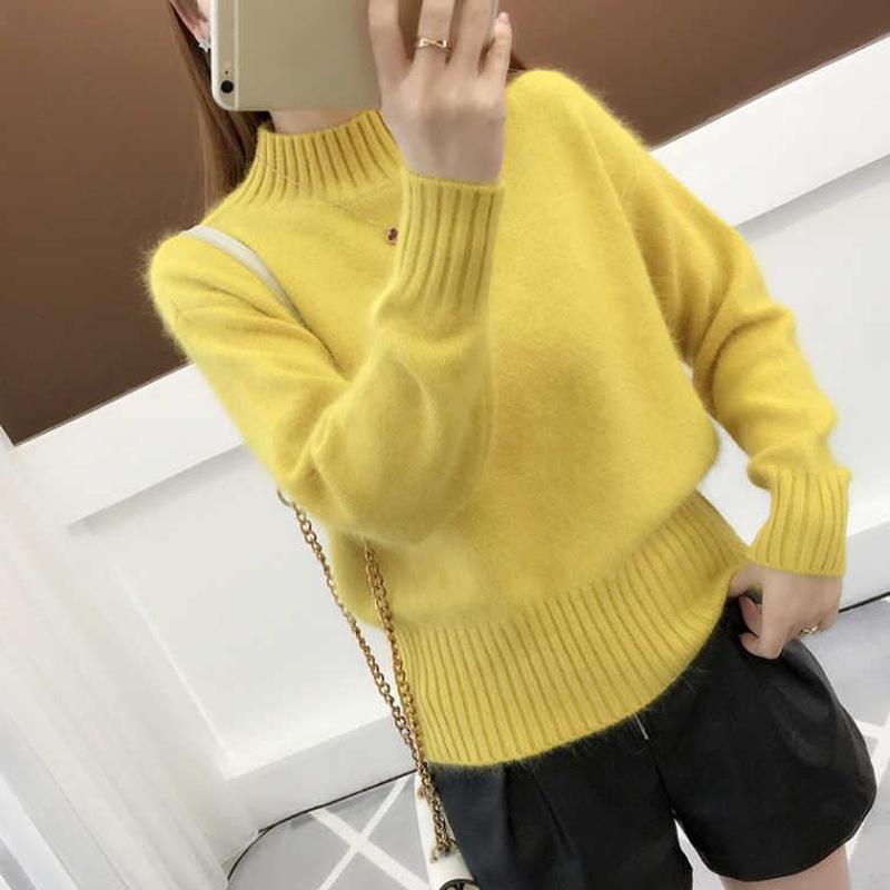 Базовый вязаный кашемировый свитер, женский пуловер, мягкий свитер, женская одежда, свободный повседневный женский джемпер, корейская мода