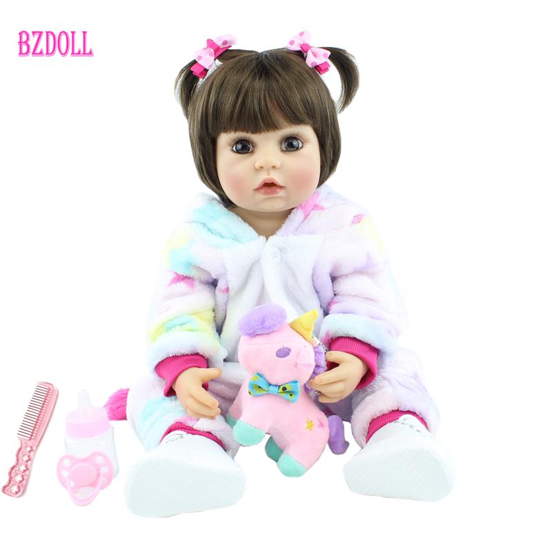 BZDOLL 55 см силиконовая кукла реборн для девочек Boneca, мягкий винил для новорожденных, принцесса Bebe, игровой домик, игрушка