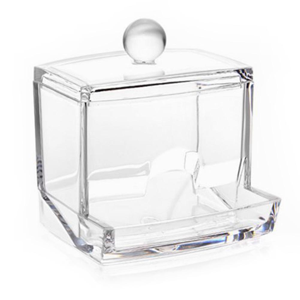 Acrylic Makeup Organizer Cotton Pad Swab Storage Box For Cotton Swabs Rod Case Holde Cosmetics Jewelry Organizer With Lid