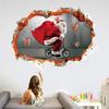 3D Merry Christmas Wall Stickers Christmas Santa Claus Deer Sled Decoration Decals for Living Room Bedroom Wallpaper Gifts