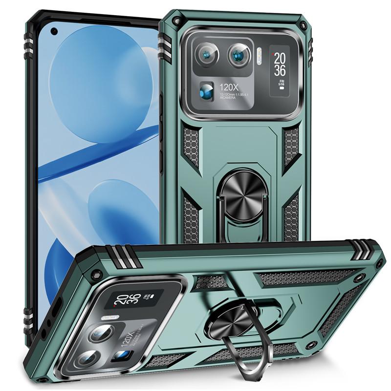 Для Xiaomi Mi 11 Ultra чехол противоударный бронированный металлический чехол для телефона с кольцом для Xiaomi Mi11 Ultra подставка держатель задняя крышка