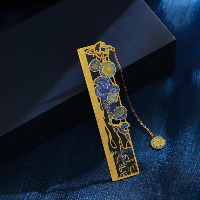 Ретро Классическая Европейская Закладка для Книги Винтажная Картина Маслом Серия Металлическая Полая Закладка Для Студентов Креативный Дизайн Подарок Учителю