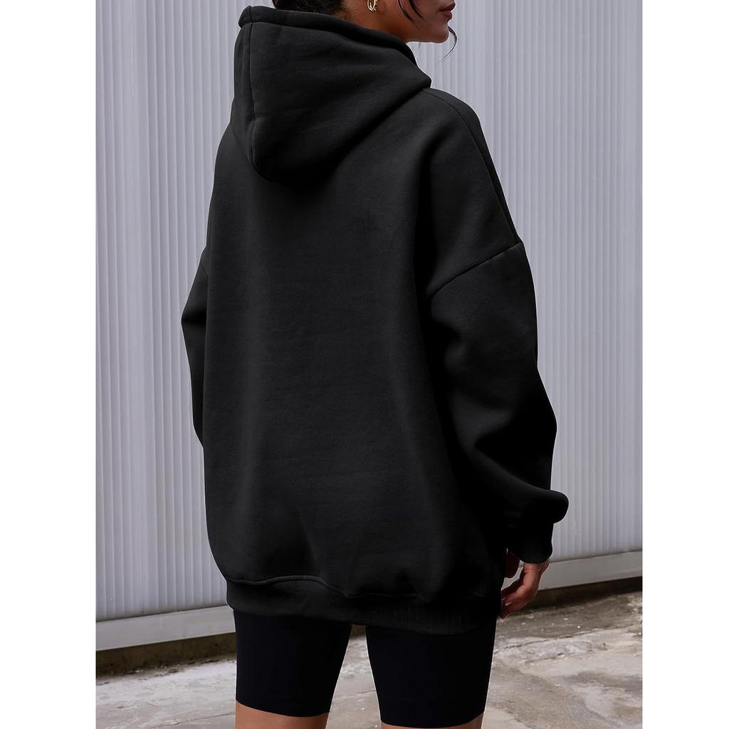 Женский пуловер с капюшоном, однотонный свободный повседневный флисовый свитшот большого размера