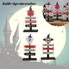 Skeletons Pumpkins Halloween Wooden Signpost Plaque Table Ornament Party Decor