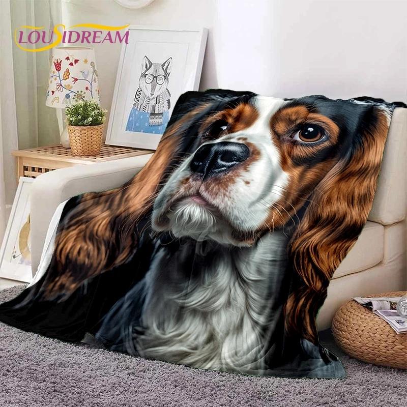 Милая собака Самоед, Чихуахуа, Хаски, Коки Мультяшное Мягкое Фланелевое Одеяло для Кроватей Спальни Дивана Пикника, Плед для Отдыха на Открытом Воздухе