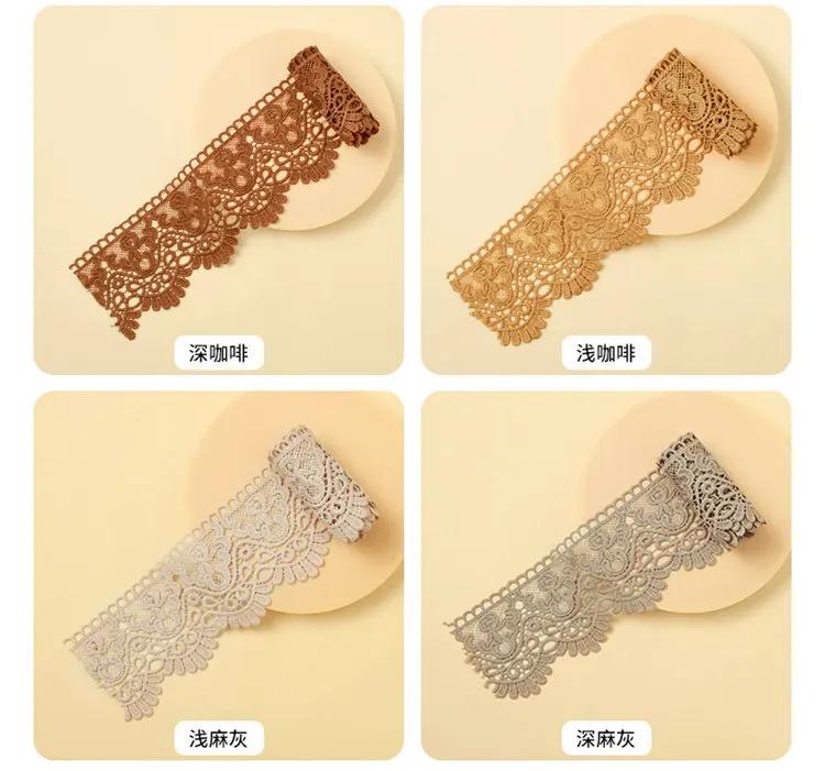 Красочная кружевная лента с цветочной вышивкой и перфорацией для шитья одежды своими руками, ширина 10 см, ручная работа, водорастворимая кружевная тесьма