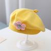 Winter Toddlers Beret Princess Girls Warm Hat Lovely Knitted Cap Windproof Beanie Baby Stylish Bonnet for Infant 6M-4T