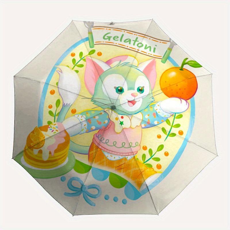 1pc Disney Character Automatic Folding Umbrella: Compact 8-rib Design Cartoon Travel Companion for Outdoor, Casual Accessory 8