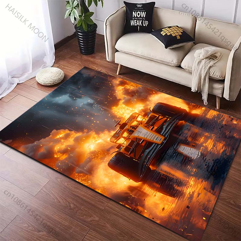Racing Enthusiast Carpet Top Racing Pattern Rug for Living Room Bedroom Sofa Home Decor Non-slip Floor Mat Play Rug Great Gifts