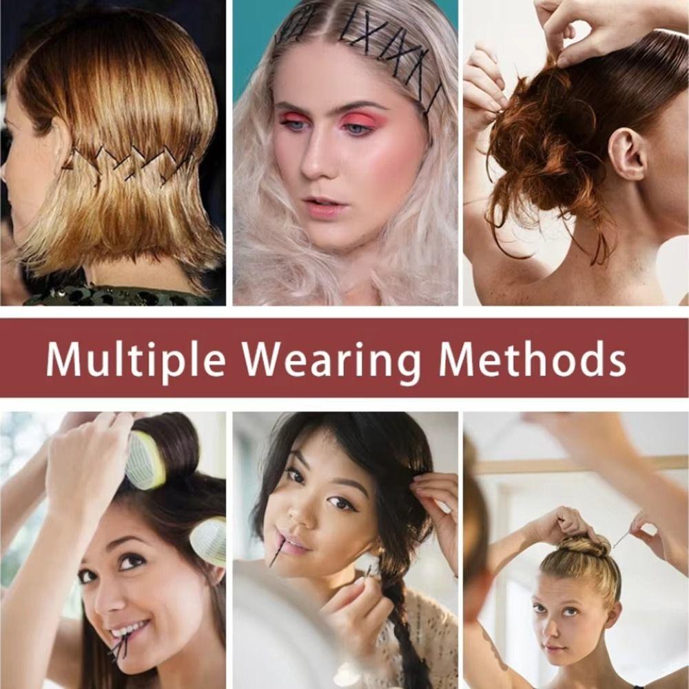 300Pcs Solid Metal Hair Clips U-Shaped Hairstyle Hairpins Boxed Hair Styling Accessories Women
