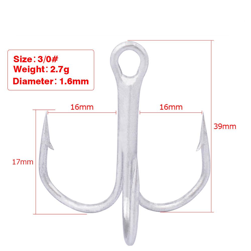 10 Pcs/Set Fishing Hook High Carbon Steel Triple Anchor Hook Multi Model Fishing Accessories