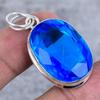 Швейцарский голубой топаз драгоценный камень 925 стерлинговое серебро ювелирный кулон 1,69"
