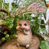 Handcrafted Look Hedgehog Statue Leaf Umbrella Garden Animal Statue  Animal Garden Decor