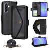 For Samsung Galaxy A55 5G Leather Case Magnetic Closure Wallet Stand Phone Cover with Crossbody Strap