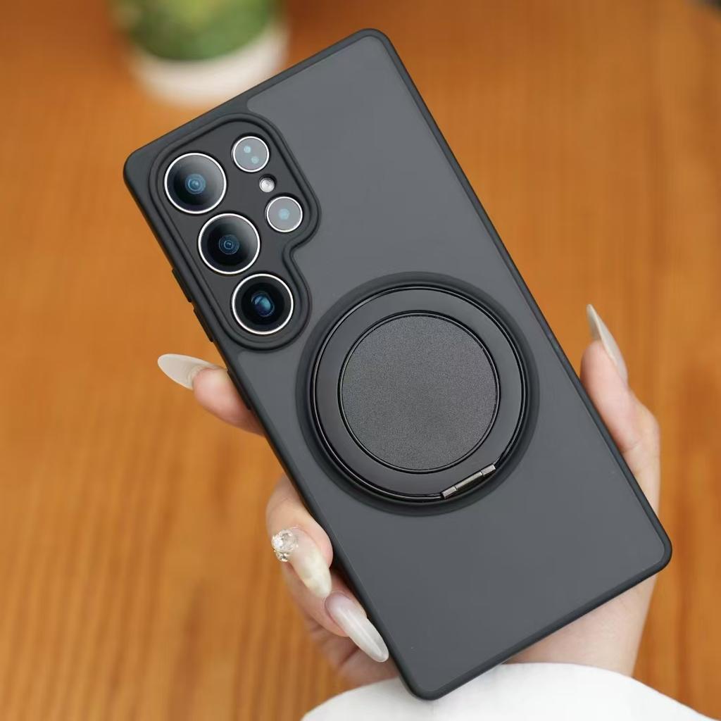 Вращающаяся на 360° подставка Матовый прозрачный магнитный чехол для Samsung Galaxy A17 A07 A56 A36 A26 A16 A06 A55 A35 A25 A15 A05 Чехол Magsafe