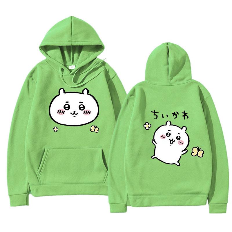 Модная толстовка с капюшоном в стиле аниме Chiikawa, уличная одежда, пуловер с принтом печати, унисекс, осенне-зимняя толстовка в стиле хип-хоп, одежда унисекс