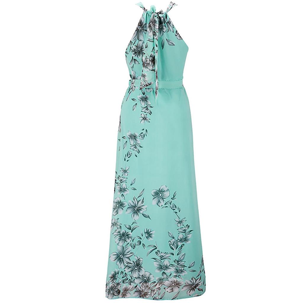 Женское летнее модное сексуальное летнее длинное платье без рукавов с принтом