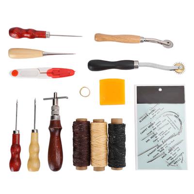 14 шт. Набор инструментов для ручного шитья кожи DIY, stitching, ремесло, наперсток, ножницы, шило