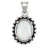 [R7172] - Silver Pendant 'Opal Goddess' Silver White (rhodium) - 12x10mm
