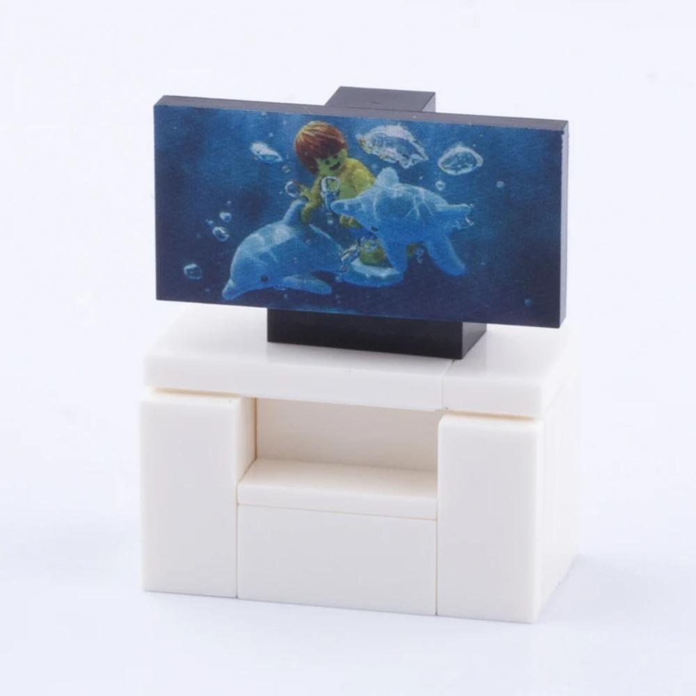 MOC City House Building Block Kitchen Office Bedroom Piano Bed Sofa icebox Lamp Bookshelf Fish Tank Bricks Set Toys