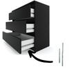 Black Chest Of Drawers 80 Cm 3 S Tv Cabinet Furniture For Living Room Bedroom