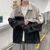 Мужская осенняя джинсовая куртка в стиле ретро с градиентной расцветкой - Свободный крой, в корейском и гонконгском стиле, унисекс дизайн в стиле колор-блок